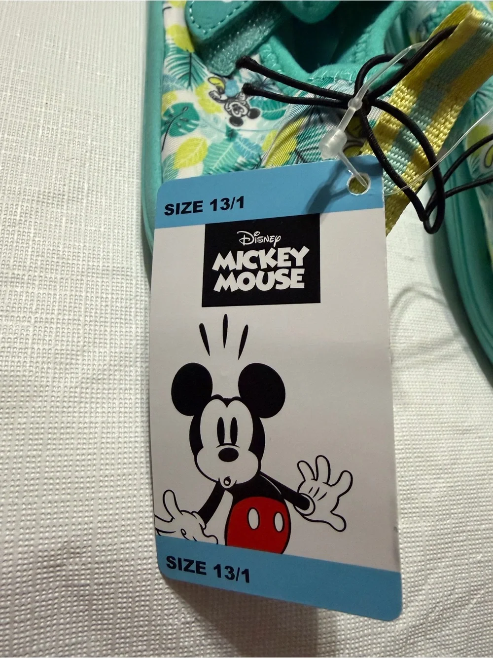 Disney Teal and Yellow Mickey Kids Water Shoes